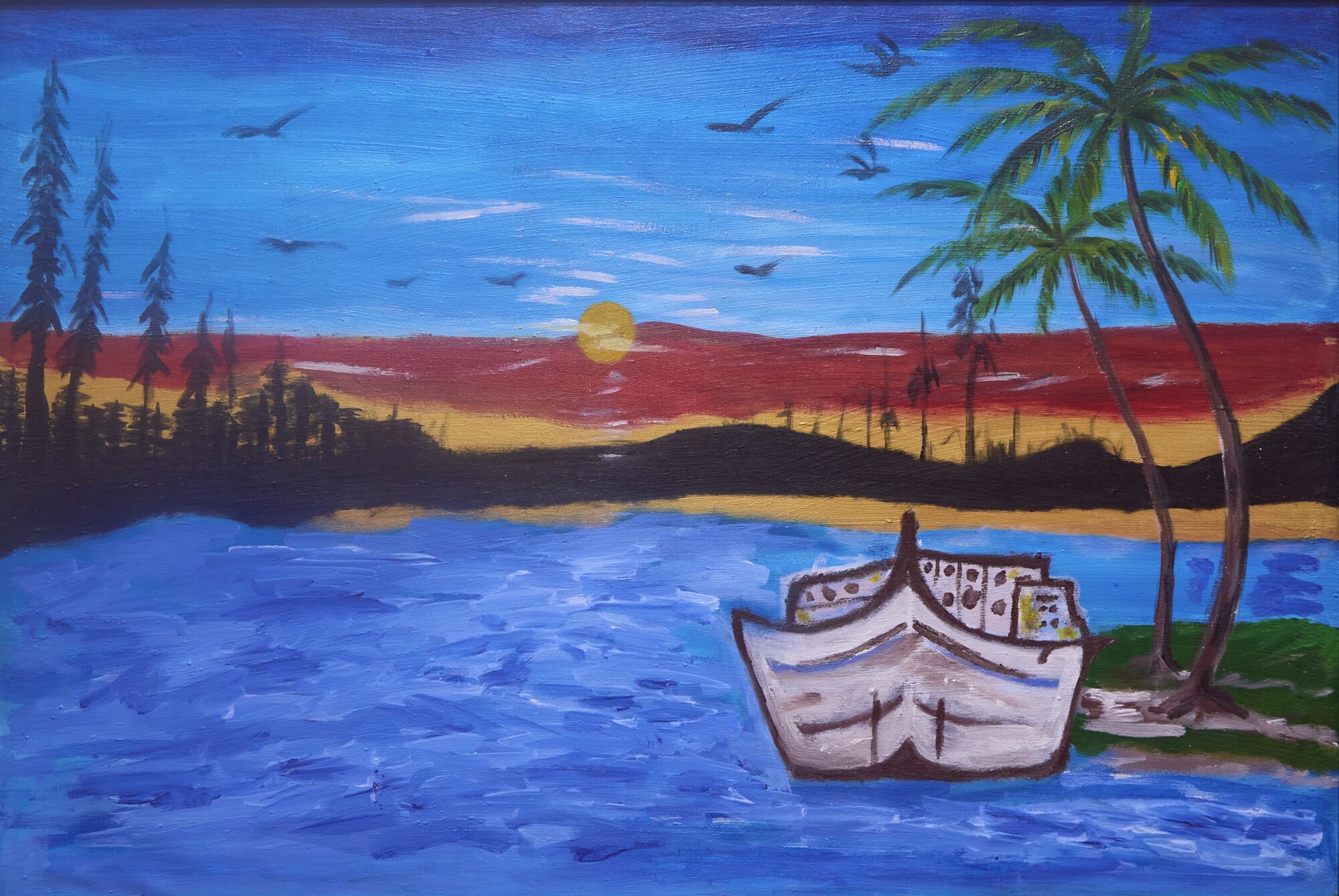 Vibrant contemporary African painting by Ajayi VII